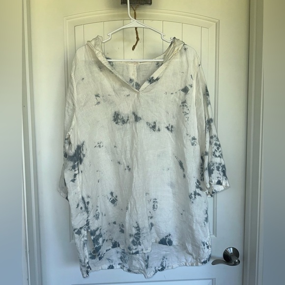 C&C California 100% Linen Tie Dye Tunic 1X - Picture 3 of 11